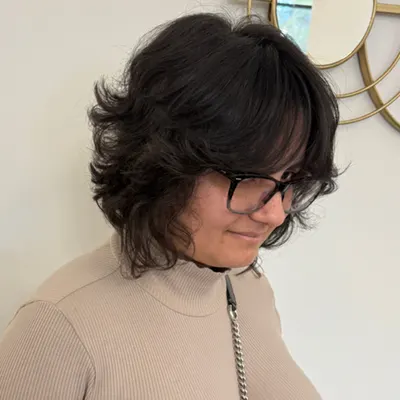 Cute little hair cut.